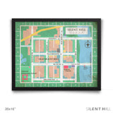 Old Silent Hill Map Frame Art